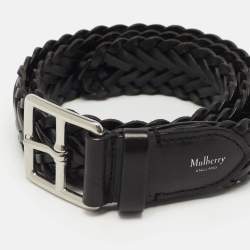 Mulberry Black Woven Leather Buckle Belt M