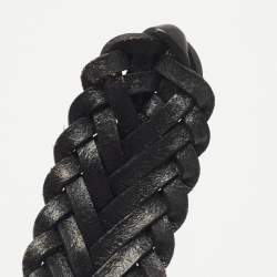 Mulberry Black Woven Leather Buckle Belt M