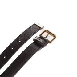 Mulberry Black Leather Braided Belt 85 CM