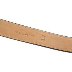 Mulberry Black Leather Braided Belt 85 CM