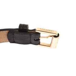 Mulberry Black Leather Braided Belt 85 CM