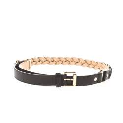 Mulberry Black Leather Braided Belt 85 CM