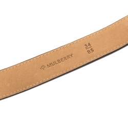Mulberry Brown Leather Braided Belt 85 CM