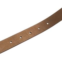 Mulberry Brown Leather Braided Belt 85 CM