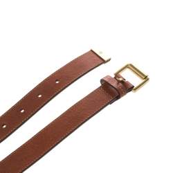 Mulberry Brown Leather Braided Belt 85 CM