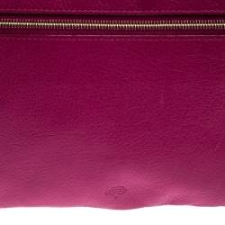 Pre Owned Mulberry Hot Pink Leather Multizip Pouch