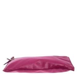 Pre Owned Mulberry Hot Pink Leather Multizip Pouch