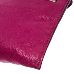 Pre Owned Mulberry Hot Pink Leather Multizip Pouch