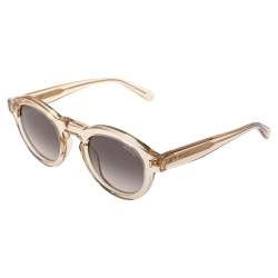 Mulberry Light Brown Transparent Gradient Round Sunglasses