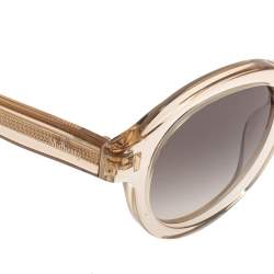 Mulberry Light Brown Transparent Gradient Round Sunglasses