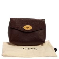 Mulberry Burgundy Leather Cosmetic Pouch