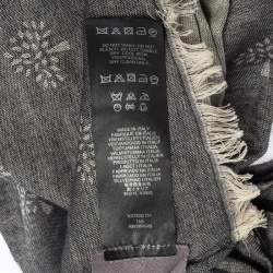 Pre Owned Mulberry Grey Cotton Jacquard Tamara Scarf