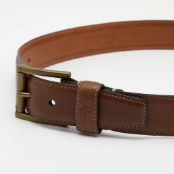 Mulberry Brown Leather Buckle Belt 75CM