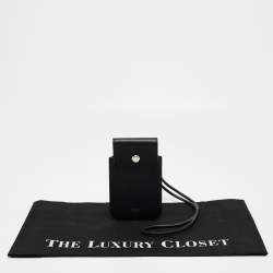 Mulberry Black Leather Strap Phone Case