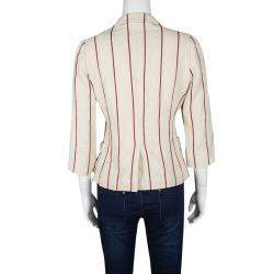 Mulberry Cream and Red Striped Linen Blazer M