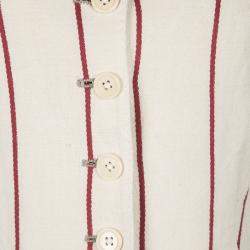 Mulberry Cream and Red Striped Linen Blazer M