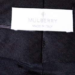 Mulberry Black Houndstooth Contrast Panel Tailored Pants S
