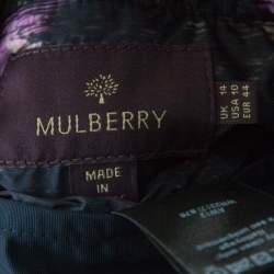 Mulberry Navy Blue Quilted Zip Front Hooded Jacket L