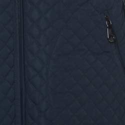 Mulberry Navy Blue Quilted Zip Front Hooded Jacket L