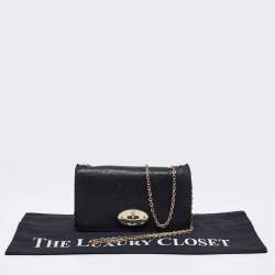 Mulberry Black Leather Bayswater Wallet on Chain