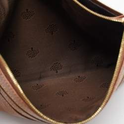 Pre Owned Mulberry Brown Leather Multi Zip Slim Pouch