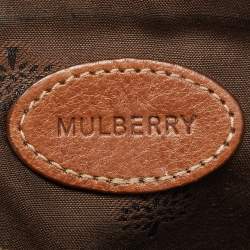 Pre Owned Mulberry Brown Leather Multi Zip Slim Pouch