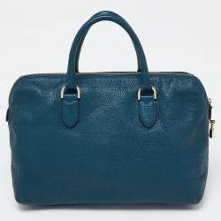 Pre Owned Mulberry Blue Leather Medium Del Rey Satchel