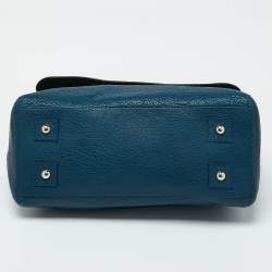 Pre Owned Mulberry Blue Leather Medium Del Rey Satchel