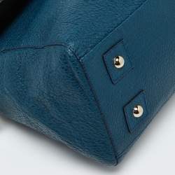 Pre Owned Mulberry Blue Leather Medium Del Rey Satchel