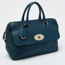 Pre Owned Mulberry Blue Leather Medium Del Rey Satchel
