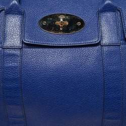 Pre Owned Mulberry Blue Leather Bayswater Satchel