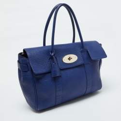 Pre Owned Mulberry Blue Leather Bayswater Satchel