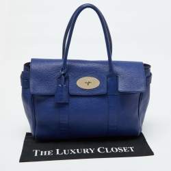 Pre Owned Mulberry Blue Leather Bayswater Satchel