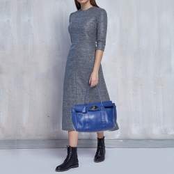 Pre Owned Mulberry Blue Leather Bayswater Satchel