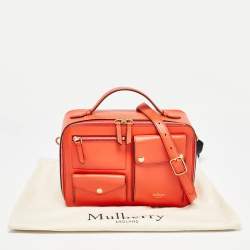 Mulberry Orange Leather Cherwell Square Shoulder Bag