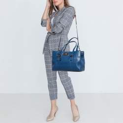 Mulberry Blue Leather Bayswater Double Zip Tote