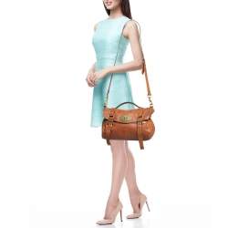 Pre Owned Mulberry Brown Leather Small Alexa Satchel