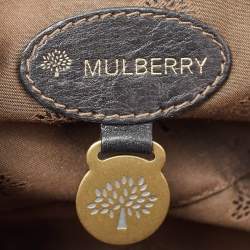 Mulberry Black Croc Embossed Leather Small Bayswater Satchel