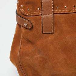 Mulberry Brown Nubuck and Leather Studded Tassel Alexa Satchel