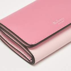 Mulberry Two Tone Pink Leather Trifold Compact Wallet