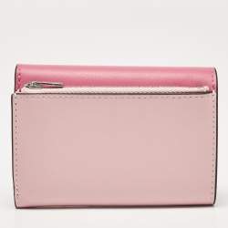 Mulberry Two Tone Pink Leather Trifold Compact Wallet