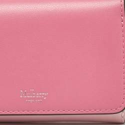 Mulberry Two Tone Pink Leather Trifold Compact Wallet