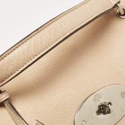 Mulberry Beige Leather Postman Lock Top Handle Bag
