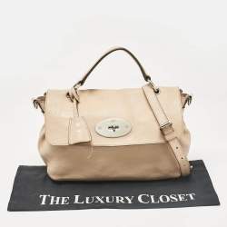 Mulberry Beige Leather Postman Lock Top Handle Bag