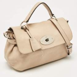 Mulberry Beige Leather Postman Lock Top Handle Bag