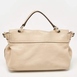 Mulberry Beige Leather Postman Lock Top Handle Bag