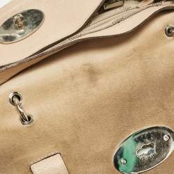 Mulberry Beige Leather Postman Lock Top Handle Bag