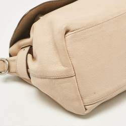 Mulberry Beige Leather Postman Lock Top Handle Bag