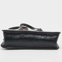 Mulberry Dark Green Ostrich Embossed Leather Convertible Tote
