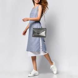 Mulberry Black/Metallic Leather Delphie Duo Chain Shoulder Bag